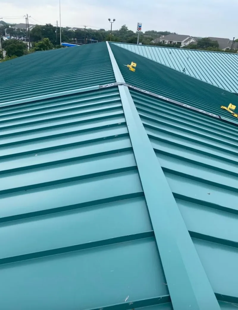 Green commercial metal roof ridge and valley for Metal Roof Repair in Halawa